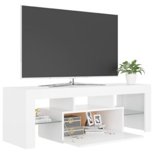 vidaXL TV-bänk med LED-belysning vit 120x35x40 cm - Bild 4