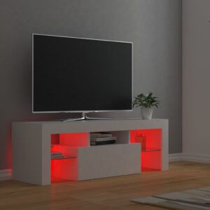 vidaXL TV-bänk med LED-belysning vit 120x35x40 cm - Bild 6