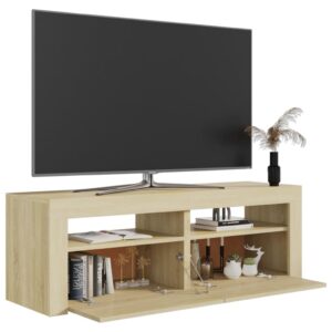 vidaXL TV-bänk med LED-belysning sonomaek 120x35x40 cm - Bild 6