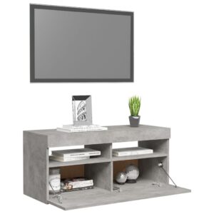 vidaXL TV-bänk med LED-belysning betonggrå 90x35x40 cm - Bild 6