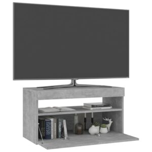 vidaXL Tv-bänk med LED-belysning betonggrå 75x35x40 cm - Bild 3