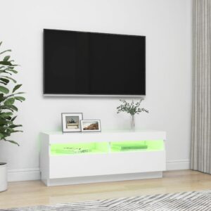 vidaXL TV-bänk med LED-belysning vit 100x35x40 cm - Bild 4