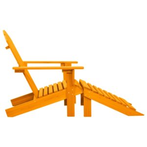 vidaXL Adirondackstol med fotpall massivt granträ orange - Bild 3