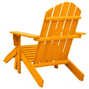 vidaXL Adirondackstol med fotpall massivt granträ orange - Bild 4