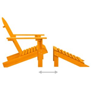 vidaXL Adirondackstol med fotpall massivt granträ orange - Bild 5