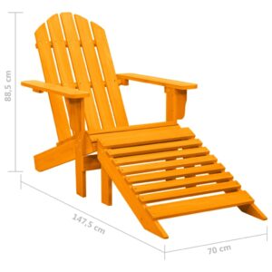 vidaXL Adirondackstol med fotpall massivt granträ orange - Bild 8