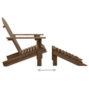 vidaXL Adirondackstol med fotpall och bord massivt granträ brun - Bild 7