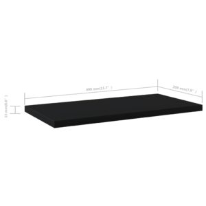 vidaXL Hyllplan 4 st svart 40x20x1,5 cm konstruerat trä - Bild 5