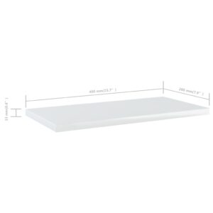 vidaXL Hyllplan 4 st vit högglans 40x20x1,5 cm konstruerat trä - Bild 6