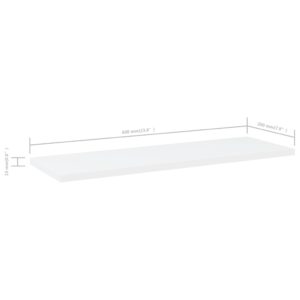 vidaXL Hyllplan 4 st vit 60x20x1,5 cm konstruerat trä - Bild 5