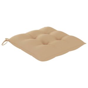 vidaXL Gungstol med beige dyna massiv teak - Bild 5