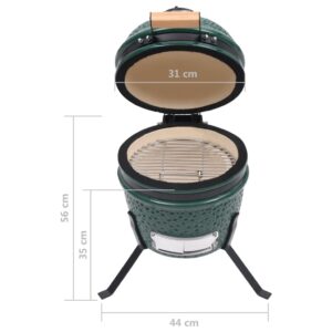 Kamado Rökgrill 2-i-1 keramik 56 cm grön - Bild 12