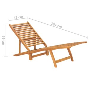 vidaXL Solsäng massiv teak - Bild 6