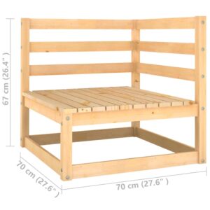 vidaXL Hörnsoffa med gråa dynor massiv furu - Bild 12