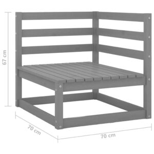 vidaXL Hörnsoffa för trädgården med antracit dynor massiv furu - Bild 11