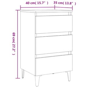 vidaXL Sängbord med metallben 2 st betonggrå 40x35x69 cm - Bild 10