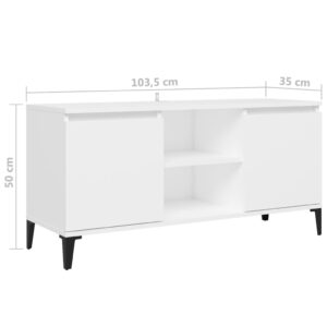 vidaXL TV-bänk med metallben vit 103,5x35x50 cm - Bild 8