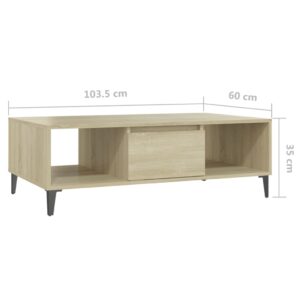 vidaXL Soffbord sonoma-ek 103,5x60x35 cm spånskiva - Bild 9