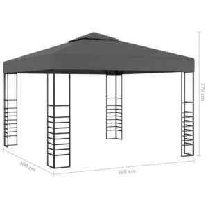 vidaXL Paviljong med ljusslinga LED 3x3 m antracit - Bild 9