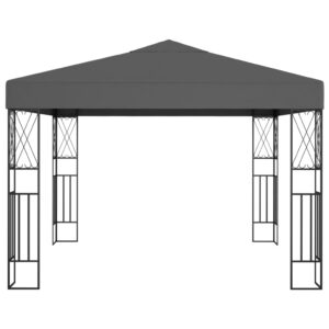 vidaXL Paviljong med ljusslinga LED 3x3 m antracit tyg - Bild 4