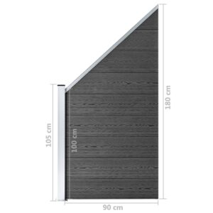 vidaXL Staketpaneler WPC 792x(105-186) cm svart - Bild 12