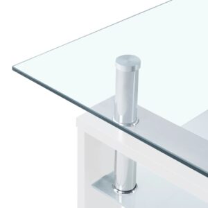 vidaXL Soffbord vit och transparent 95x55x40 cm härdat glas - Bild 5