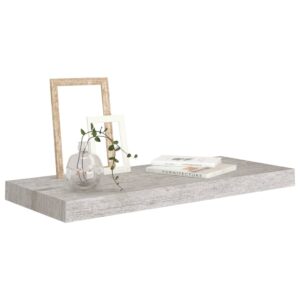 vidaXL Svävande vägghyllor 2 st betonggrå 60x23,5x3,8 cm MDF - Bild 3