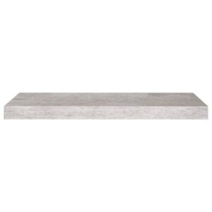 vidaXL Svävande vägghyllor 2 st betonggrå 60x23,5x3,8 cm MDF - Bild 5