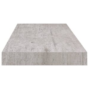 vidaXL Svävande vägghyllor 2 st betonggrå 60x23,5x3,8 cm MDF - Bild 6