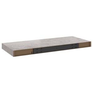 vidaXL Svävande vägghyllor 2 st betonggrå 60x23,5x3,8 cm MDF - Bild 7