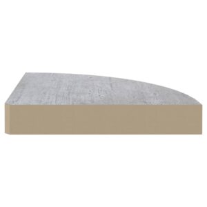 vidaXL Svävande hörnhyllor 2 st betonggrå 25x25x3,8 cm MDF - Bild 6