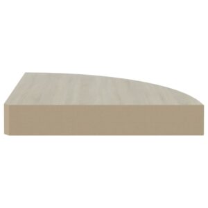 vidaXL Svävande hörnhyllor 4 st ek och vit 35x35x3,8 cm MDF - Bild 6