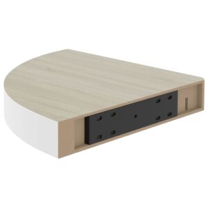 vidaXL Svävande hörnhyllor 4 st ek och vit 35x35x3,8 cm MDF - Bild 7