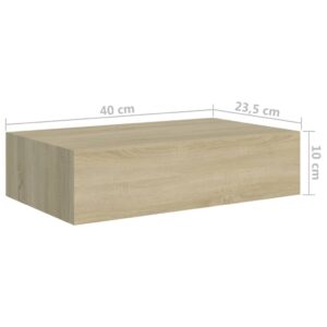 vidaXL Väggmonterade lådor ek 2 st 40x23,5x10 cm MDF - Bild 10