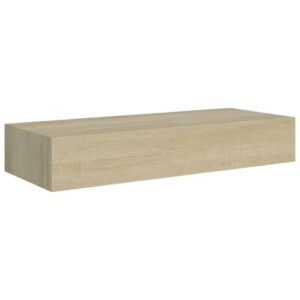 vidaXL Väggmonterad låda 2 st ek 60x23,5x10 cm MDF - Bild 4