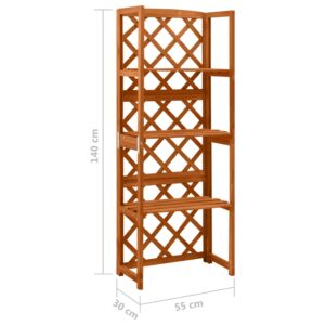 vidaXL Spaljé med hyllor 55x30x140 cm massivt granträ - Bild 6