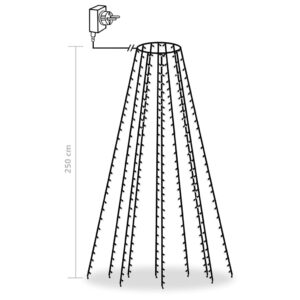 vidaXL Ljusnät för julgran 250 LED blå 250 cm - Bild 8