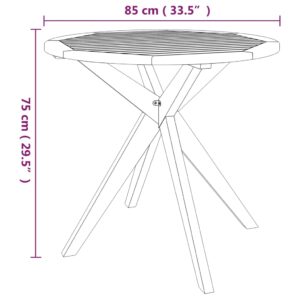 vidaXL Trädgårdsbord 85x85x75 cm massivt akaciaträ - Bild 5