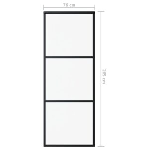 vidaXL Skjutdörr ESG-glas och aluminium 76x205 cm svart - Bild 5