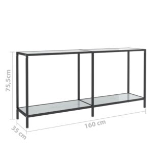 vidaXL Konsolbord vit 160x35x75 cm härdat glas - Bild 8