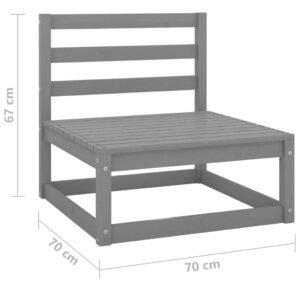 vidaXL Loungegrupp 5 delar grå massiv furu - Bild 9