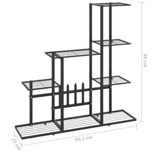 vidaXL Växtställ 94,5x25x88 cm svart metall - Bild 7