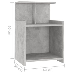 vidaXL Sängbord betonggrå 40x35x60 cm konstruerat trä - Bild 6