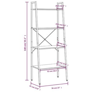 vidaXL Hylla 4 plan mörkbrun och svart 56x35x140 cm - Bild 8