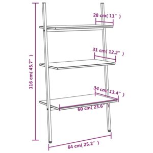 vidaXL Hylla 3 hyllplan mörkbrun och svart 64x34x116 cm - Bild 8