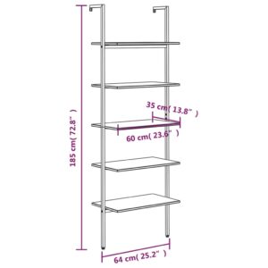 vidaXL Hylla 5 hyllplan mörkbrun och svart 64x35x185 cm - Bild 8