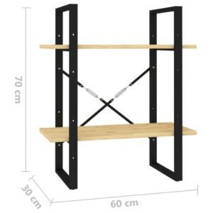 vidaXL Bokhylla 2 hyllplan 60x30x70 cm massiv furu - Bild 8