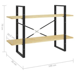 vidaXL Bokhylla 2 hyllplan 100x30x70 cm massiv furu - Bild 8