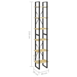 vidaXL Hög bokhylla 40x30x210 cm massiv furu - Bild 9