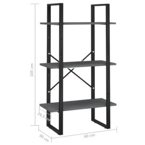 vidaXL Förvaringshylla grå 60x30x105 cm massiv furu - Bild 8